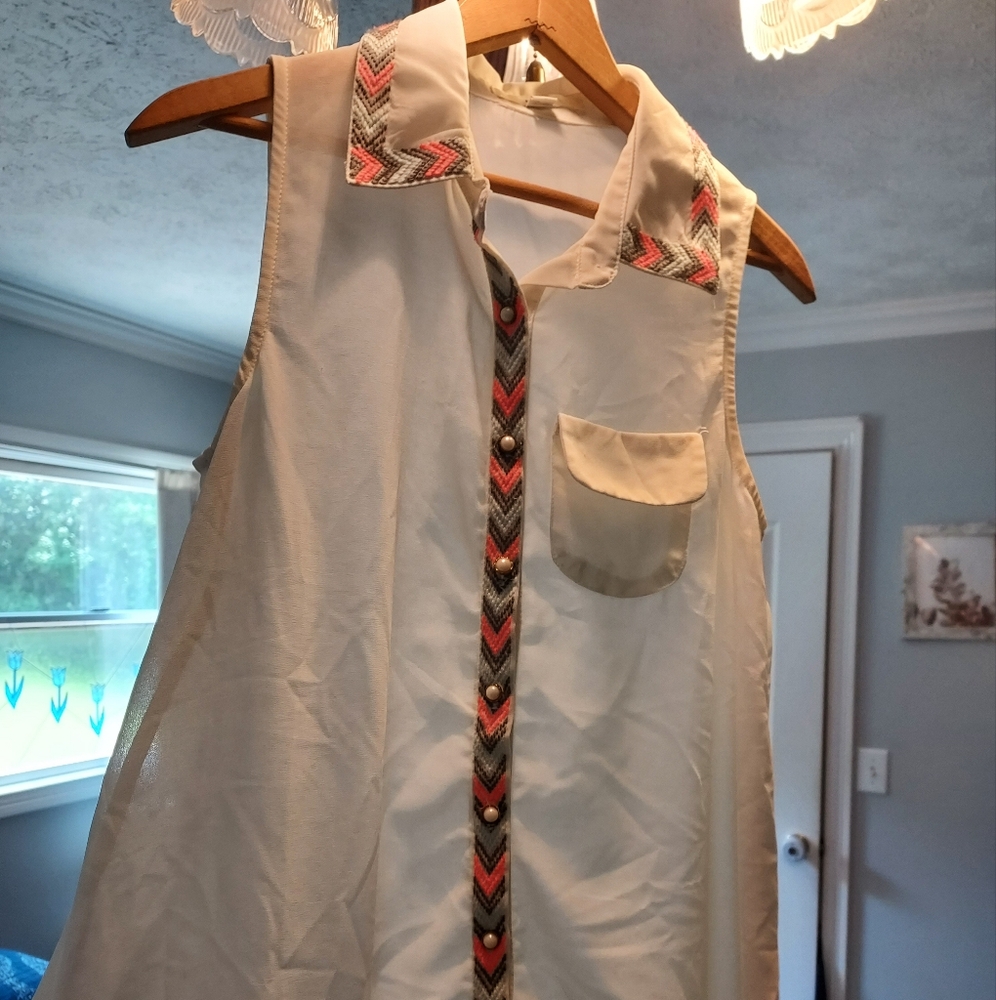 Sheer Buttonup Tank - business casual and fun!